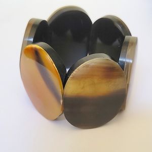 SALE! NEW! Natural Genuine Buffalo Horn Bracelet-Stretch-One Size Fits Most